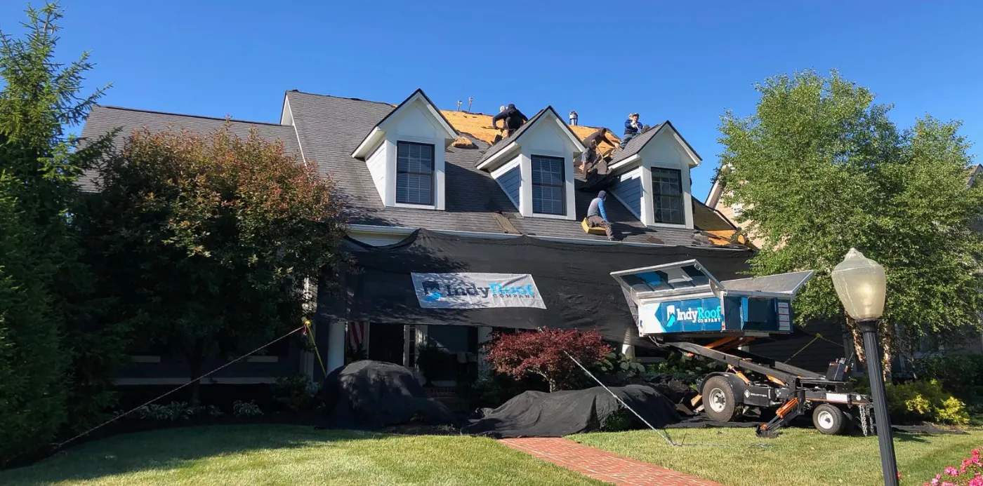 Storm damage documentation on a Hartford City commercial building